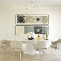 Large dining area with a round table