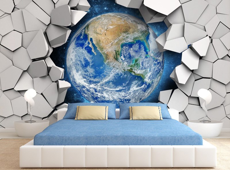 Space wall bedroom decor