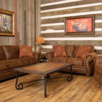 Leather country style living room furniture