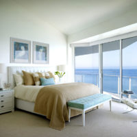 Bright bedroom with sea view
