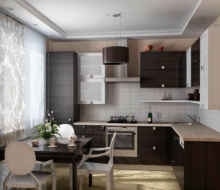 The interior of the kitchen is 10 square meters