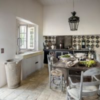 Dining area in the kitchen of a rural house