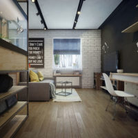 Brick wall in industrial style room