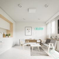 White color in the interior design of a modern kitchen