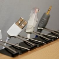 Office clothespin cord holders