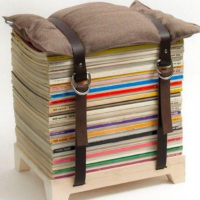 Upholstered chair from old magazines