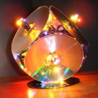 Beautiful lamp from old DVDs