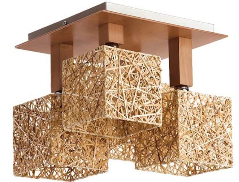 Modern chandelier for decorating a room in a popular eco style