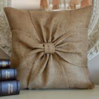Beautiful pillow with pillowcase from ordinary burlap