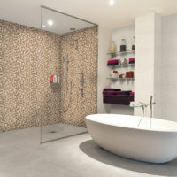 Mosaico nella zonizzazione del bagno