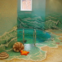 Splendida finitura nel bagno a mosaico