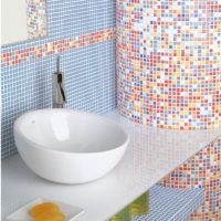 Colorful mosaic in the design of the bathroom