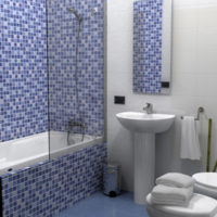Salle de bain en mosaïque bleu vif
