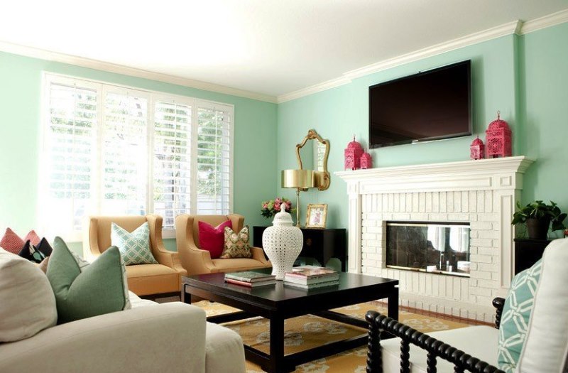 Mint modern living room interior
