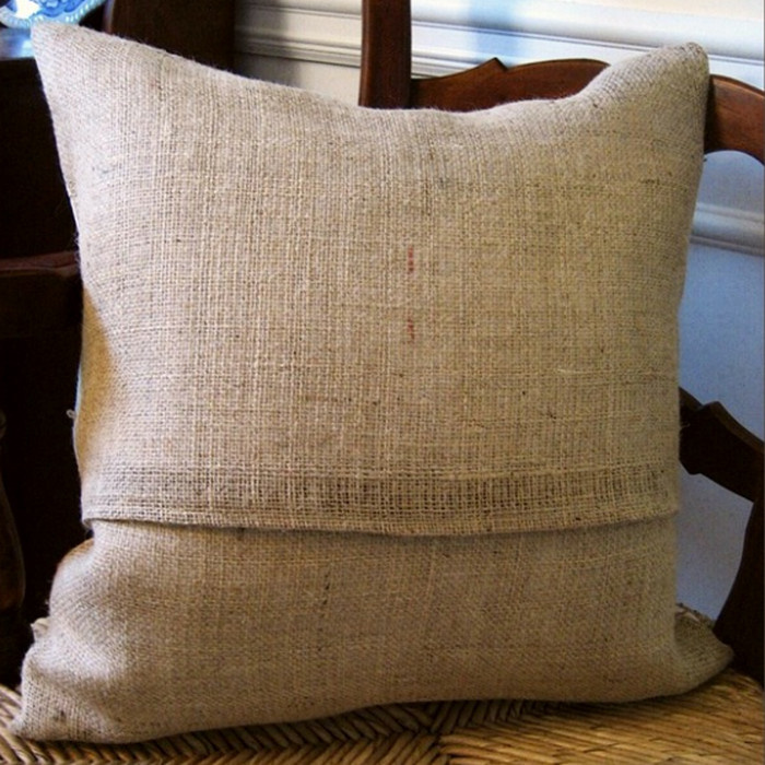 Pillowcase with burlap pillowcase in the interior