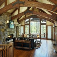 Stone and wood in country style finishes