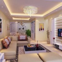 Lighting a spacious hall of a private house