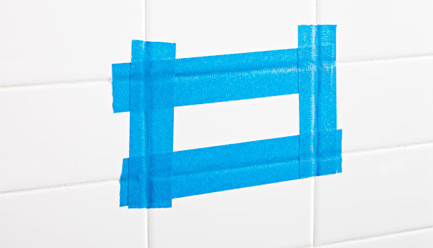 The use of electrical tape when drilling ceramic tiles