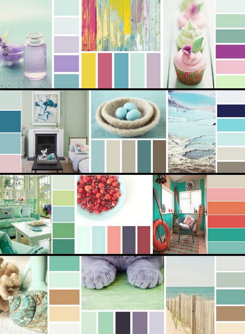 Recommended combinations of mint color with other shades