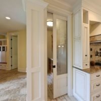 Sliding door in the kitchen-living room