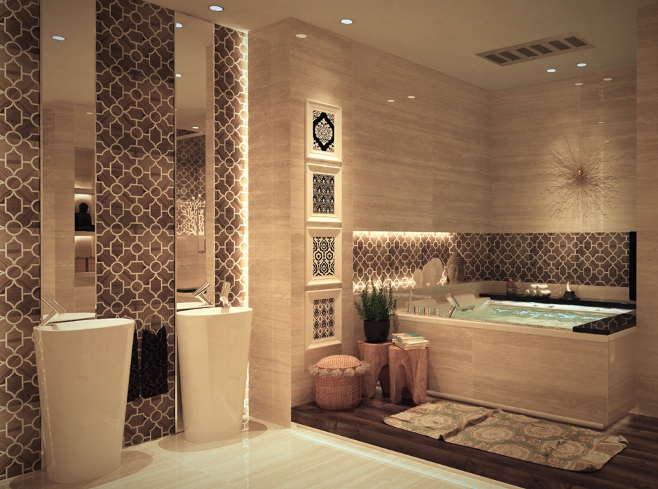 Interno del bagno in stile marocchino