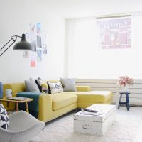 Bright living room in white