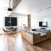 Combined furniture in a city apartment