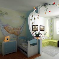 Crib for a newborn in a common room