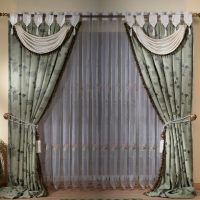 Classic garter curtains with lambrequins