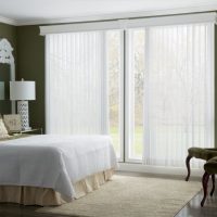 White fabric blinds with cornice