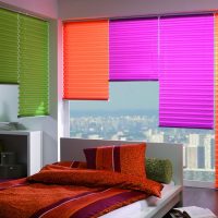 Bright blinds in a modern bedroom