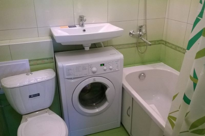 Narrow bathroom sink mod washing machine