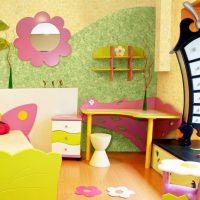 Bright design of the children's room for the baby