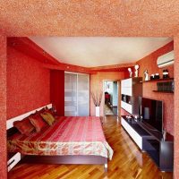 Design della camera da letto in rosso