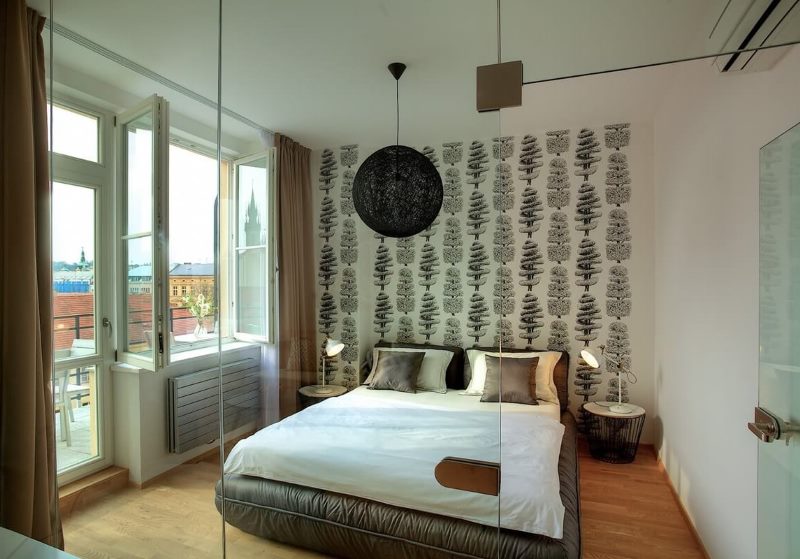 Design della camera da letto in un moderno appartamento con due camere da letto