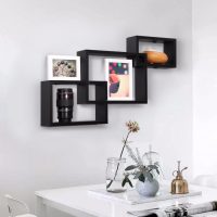 Black shelves for interior decoration