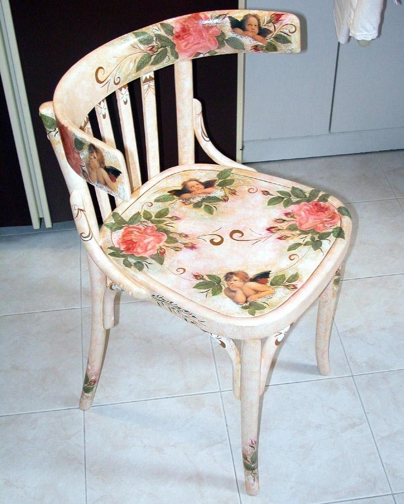 Decoupage kitchen chair