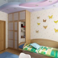 Cardboard butterflies on the wall of a children's room