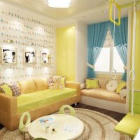 Yellow color in the design of the nursery