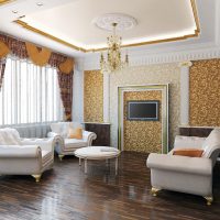 Soffitto in rilievo nel soggiorno in stile classico
