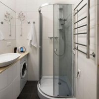 Shower cubicle in a small bathroom