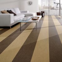 Striped marmoleum flooring
