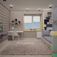 The interior of the children's room in gray shades