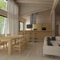 living room design in a modern cottage