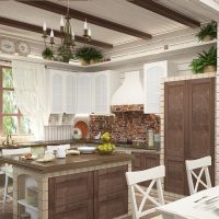 Kitchen design with island in a private house