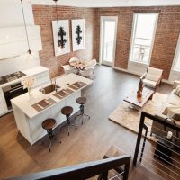 Loft-style kitchen-living room