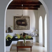 Plastered arch in a rustic house