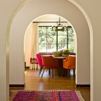Painted walls with arched openings