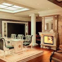 Classic style fireplace in the living room