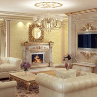 Progettazione di un bellissimo soggiorno in stile classico